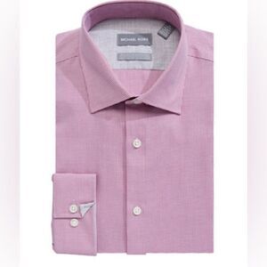 Michael Michael Kors Long-Sleeve Slim Cotton Dress Shirt-PURPLE-15.5-34/35